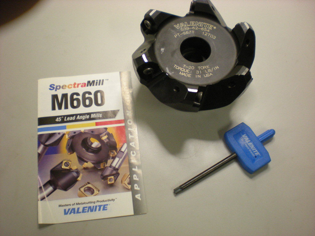 Valenite Indexable Chamfer &amp; Angle Face Mill 3.52" Cut Diam 00483289
