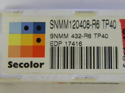 Secolor 17416 SNMM432 R6 TP40 Grade Carbide Turning Inserts