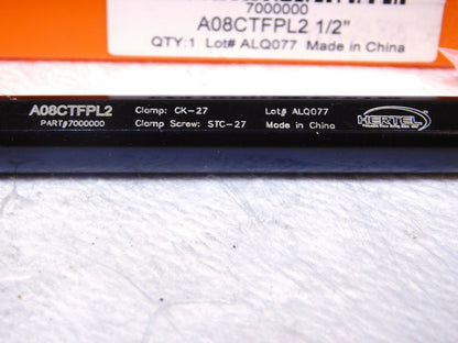 Hertel A-CTFP Indexible Boring Bar 0.6 Min Bore Dia 1/2 Shank Dia 8L 7000000