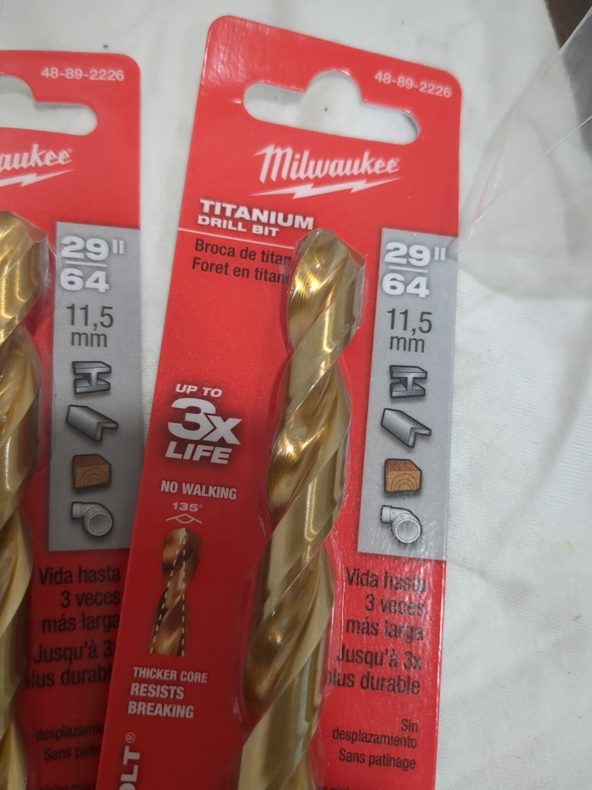 MILWAUKEE TOOL 3pk Jobber Length Drill Bit Drill Bit Size 29/64 48-89-2226