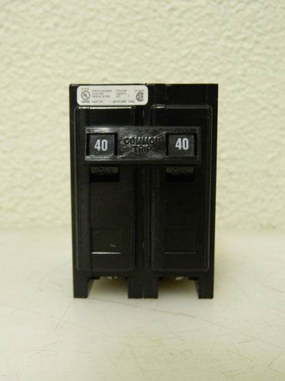 Eaton Plug In Miniature Circuit Breaker 40 Amp 120/240 VAC 2 Pole HQP2040