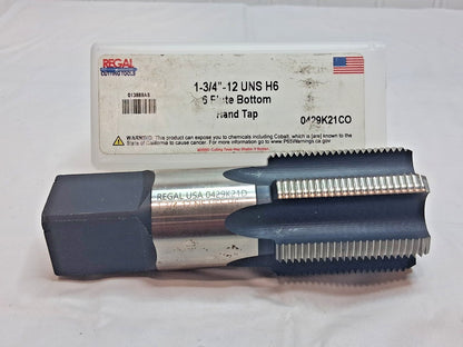Regal Cutting Tools Straight Flute Tap 6 FL Bottoming Chamfer HSS 013889AS