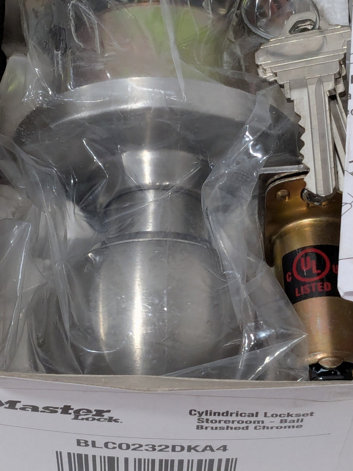 Master Lock Storeroom Cylindrical Ball Knob Lockset BLC0232DKA4