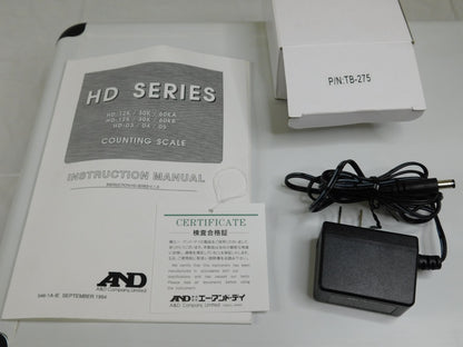 A&D Counting Scale 60lb x 0.01lb w/Dual Display & 10-Digit Keypad HD-30KB