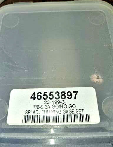 SPI Go &amp; No Go Steel 7/8-9 Threaded Ring Gage 23-199-3