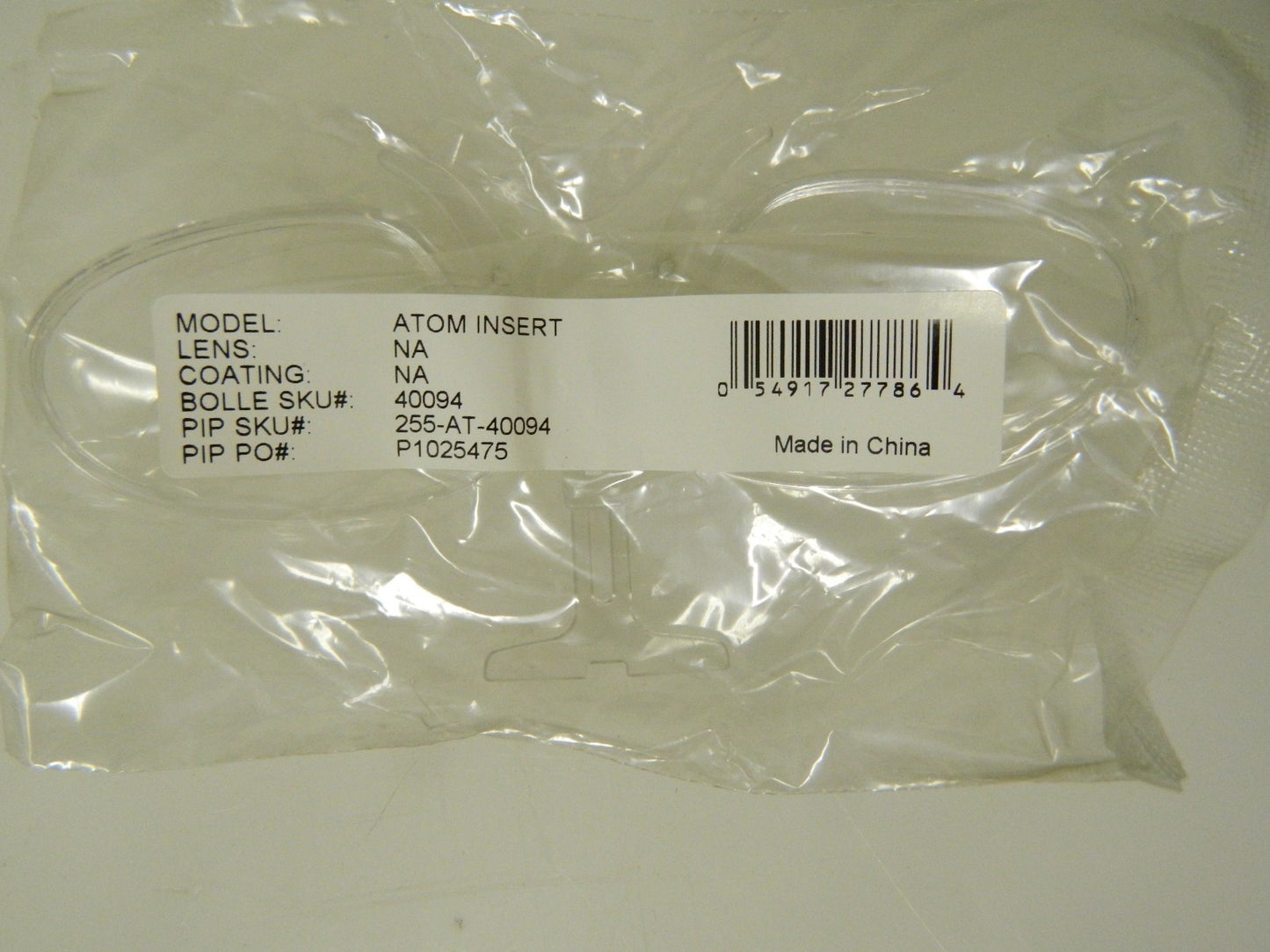 Atom Insert Prescription Insert Holders QTY 40  Translucent 40094