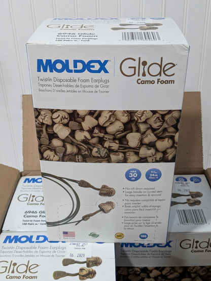 MOLDEX Camo Earplugs Foam Push-In Corded Qty 400 (Exp 06/28) 6946