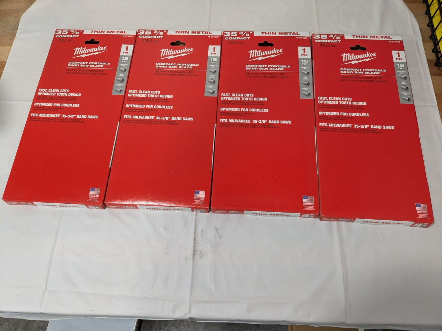 Milwaukee 18-TPI Compact Band Saw Blade 35-3/8" Thin Metal 4 Pack 48-39-052