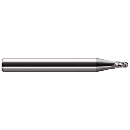 Harvey Tool Solid Carbide Ball End Mill .004 Diam 2 FL 1-1/2" OAL 24504