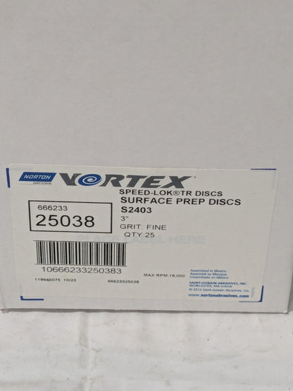 Norton Quick-Change Disc: Type R, 3" Dia, AO, Non-Woven Box of 25 66623325038