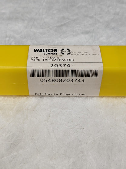 WALTON 3/8" Tap Extractor 4 Flutes, For Use with Pipe Tap 20374