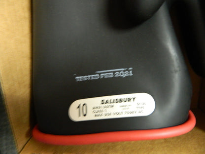 SALISBURY Class 1, Size XL (10), 14" Long, Rubber Lineman's Glove E114RB/10