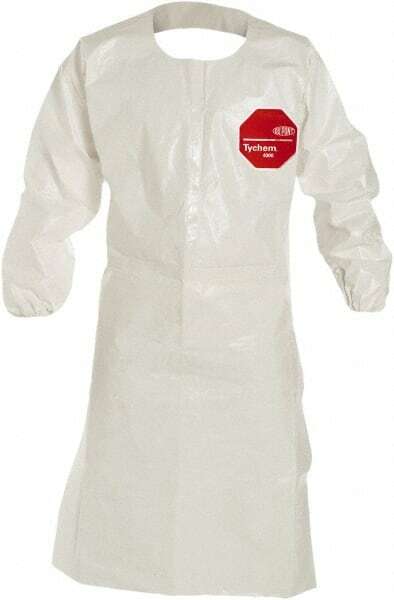 Dupont Chemical Resistant Coat Apron 44" Long White 2XL Qty 25 SL275TWH2X002500