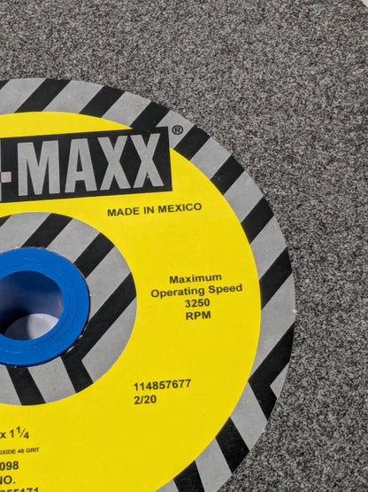 Tru-Maxx Grinding Wheel: 10" Dia, 1" Thick, 1-1/4" Hole Dia, 6625