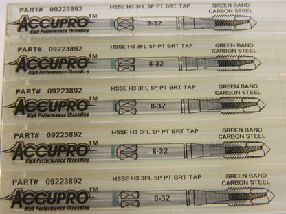 Accupro #8-32 UNC H3 3 FL HSS  Spiral Point Tap QTY 5 09223892