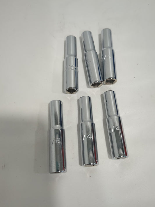 PROTO 6pk Hand Sockets: 1/4" Drive, 1/4" Socket, 6-Point J4708L