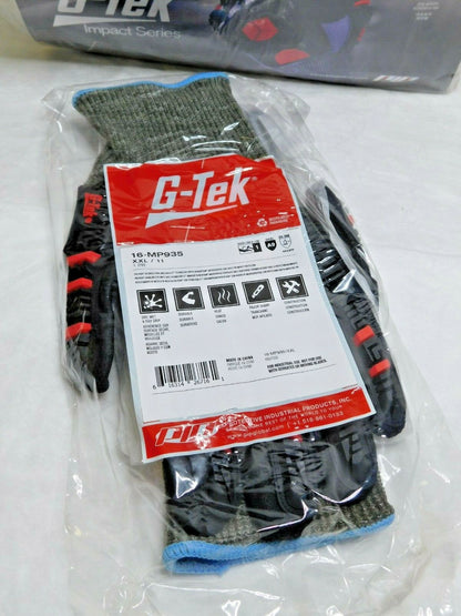 6 PAIRS PIP G-Tek Impact Series Cut Resistant PolyKor Gloves XXL/11 16-MP935/XXL