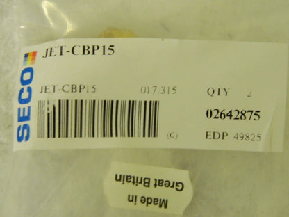Seco Jet-cbp15 Indexable Turning Plug Jetstream Series QTY 4 49825