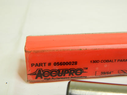 ACCUPRO Jobber Length Drill Bit: 0.6094" Dia, 130 °, Cobalt 05600028