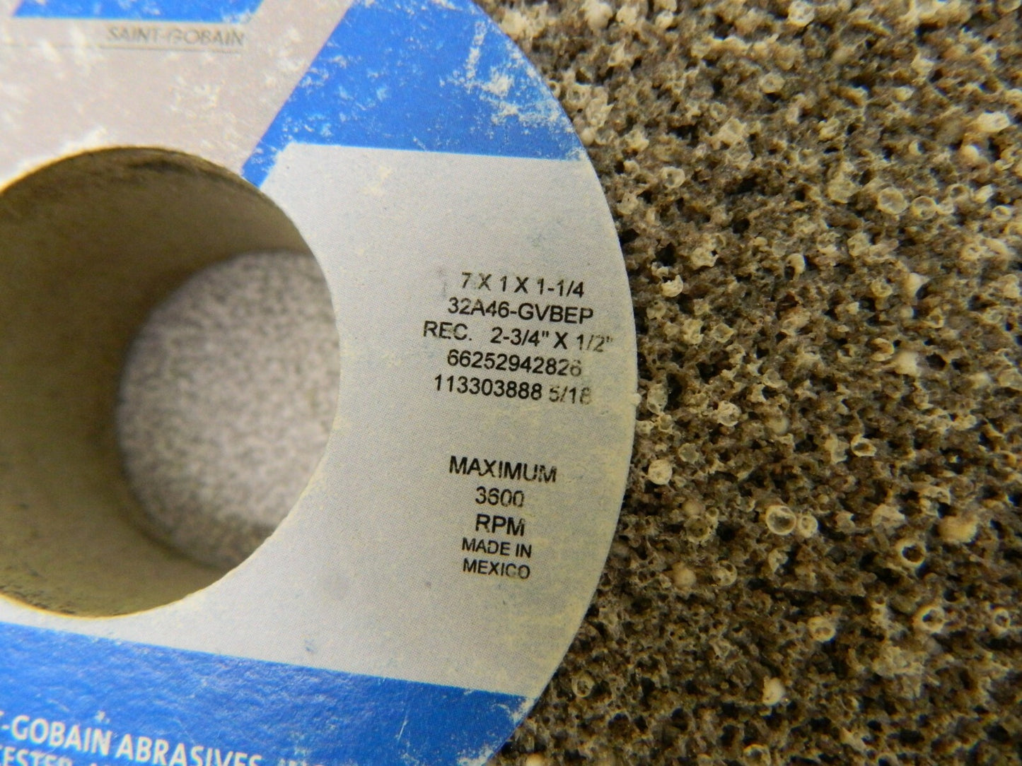 Norton Surface Grinding Wheel 7" Diam 1" Thick G Hardness 46 Grit 6625