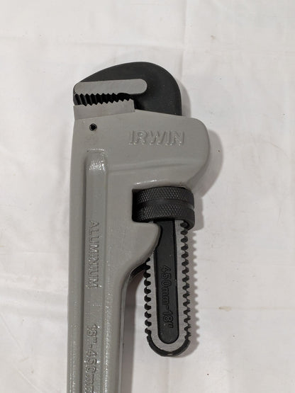 Irwin Straight Pipe Wrench: 2-1/2" Max, 18" OAL, Aluminum 2074118