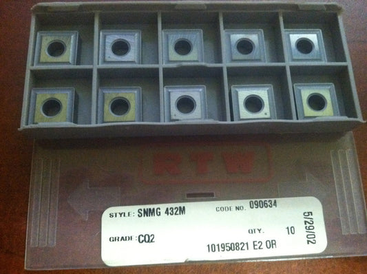 RTW SNMG 432M CQ2 Carbide Turning Inserts - Lot of 10