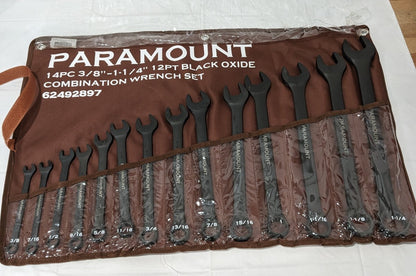PARAMOUNT Combination Wrench Set: 14 Pc, 3/8 in - 1-1/4" 022-14SSET