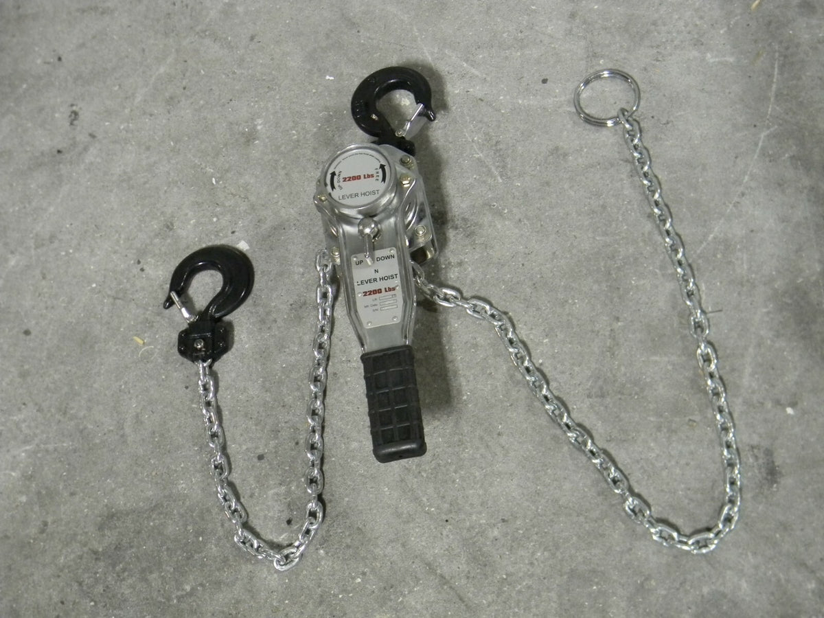 Chrome Plated Lever Chain Hoist 2200 lb Capacity 5 Ft. Lift