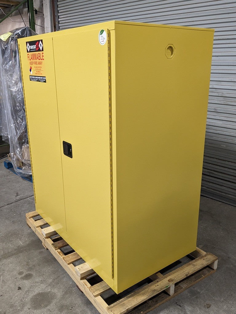 Securall Vertical Drum Storage Cabinet 120 Gal. Capacity V1110 Scratch N Dent