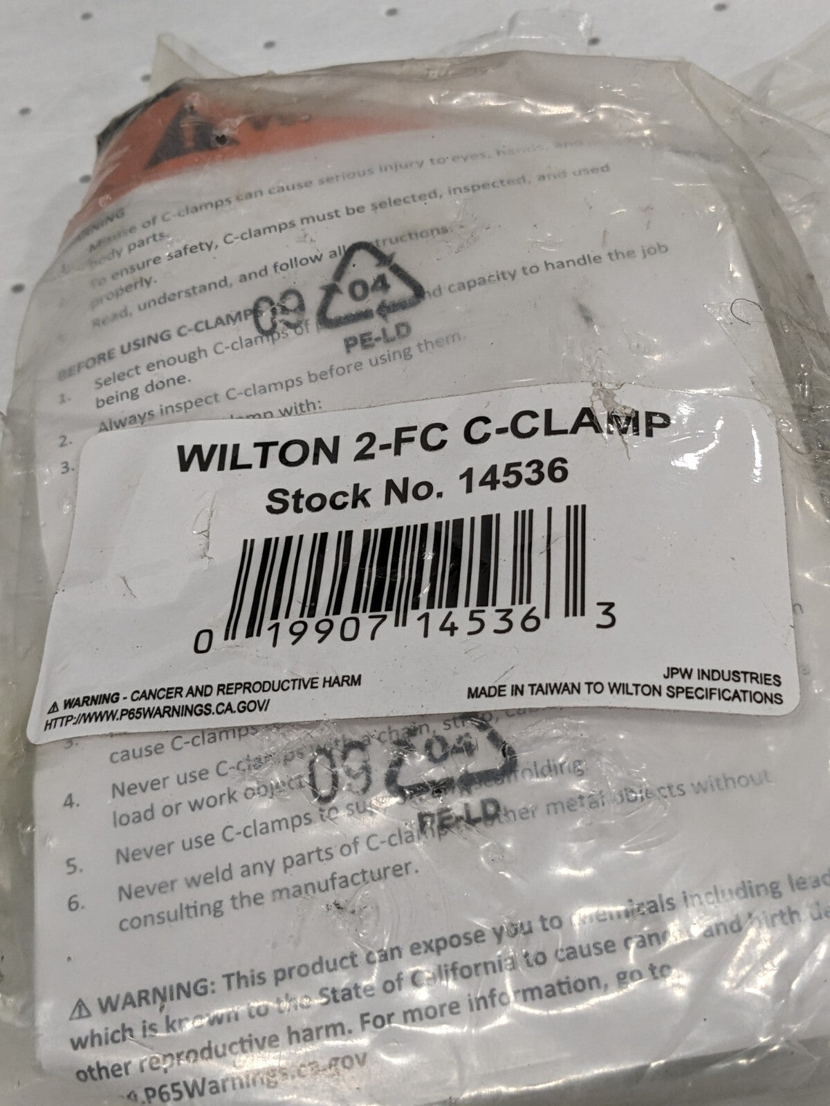 WILTON C-Clamp: 2-3/8" Max Opening, 1-7/8" Throat Depth 14536