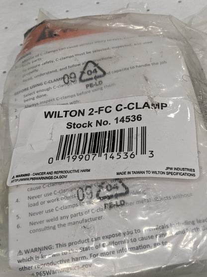 WILTON C-Clamp: 2-3/8" Max Opening, 1-7/8" Throat Depth 14536