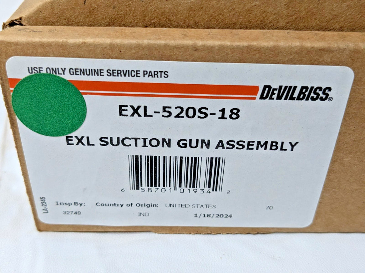 DeVilbiss Siphon Feed High Volume/Low Pressure Paint Spray Gun EXL-520S-18