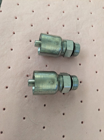 PARKER Hydraulic Hose Male Rigid Fitting 2ct 0.375" ID, 6 mm, 1/2" KP81363