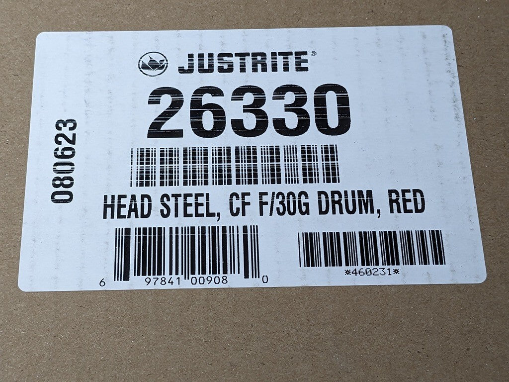 JUSTRITE Cease-Fire Red Steel Head (ONLY) for 30-Gallon Drum 26330 DAMAGED