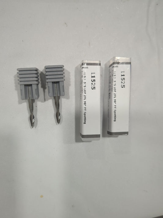 HARVEY TOOL 2pk Spotting Drills: 1/8" Dia, 90 ° Point Solid Carbide 11525