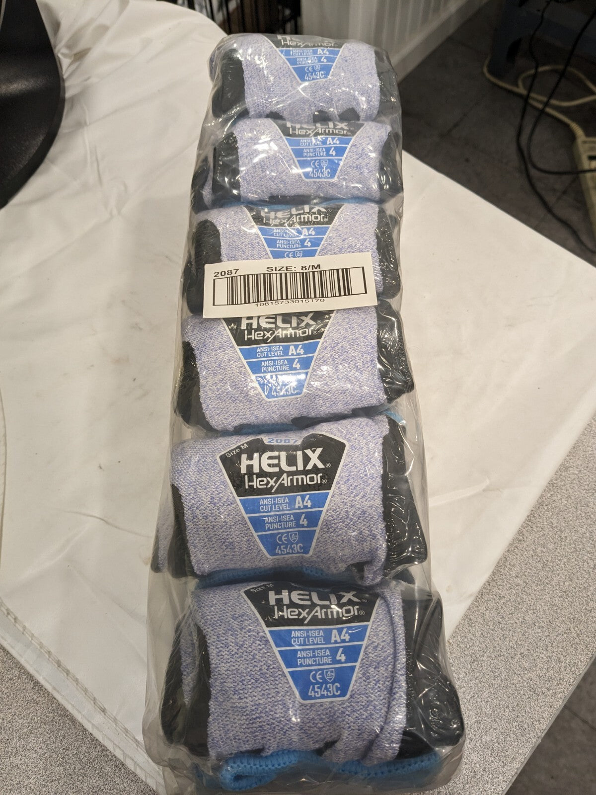 HexArmor Foam Nitrile Palm HPPE Fiberglass Gloves Sz M Qty 12 2087-M (8)