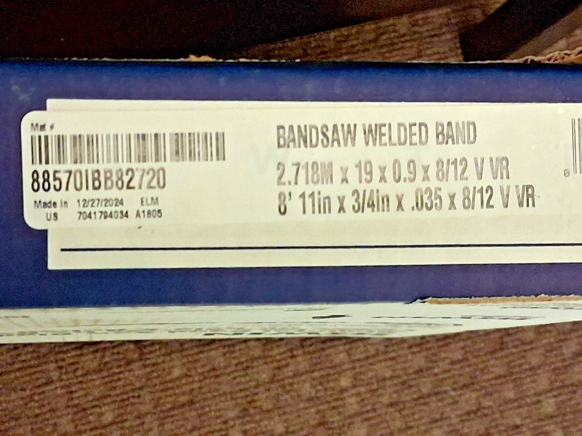 Irwin Blades Welded Bandsaw Blade 8ft 11" L x 3/4" W x 8-12 TPI 88570I