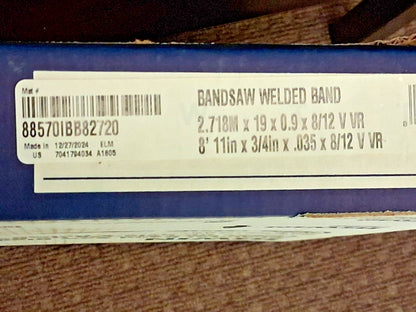 Irwin Blades Welded Bandsaw Blade 8ft 11" L x 3/4" W x 8-12 TPI 88570I