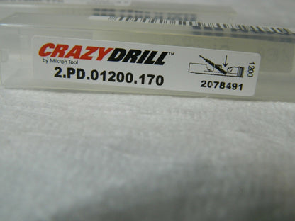 MIKRON Crazy Drill Solid Carbide Crosspilot Drill Qty 2 2.PD.01200.170