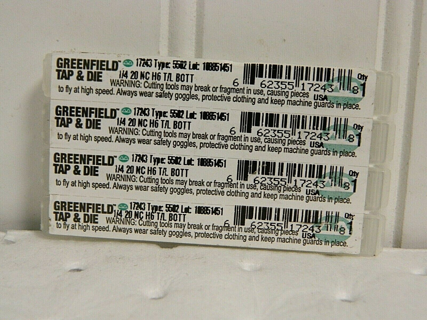 GTD 1/4-20 UNC H6 Thread Limit Bottoming Thread Forming Tap Qty 4 17243