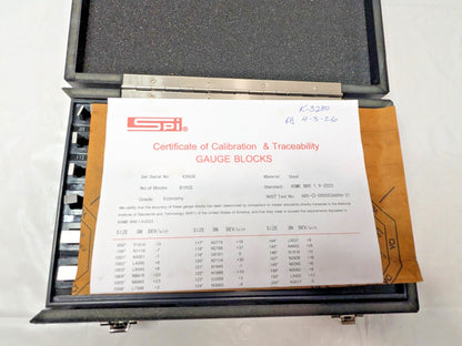 SPI 81 Piece Gage Block Set 0.05 to 4'' Range Economy Grade 30-912-0