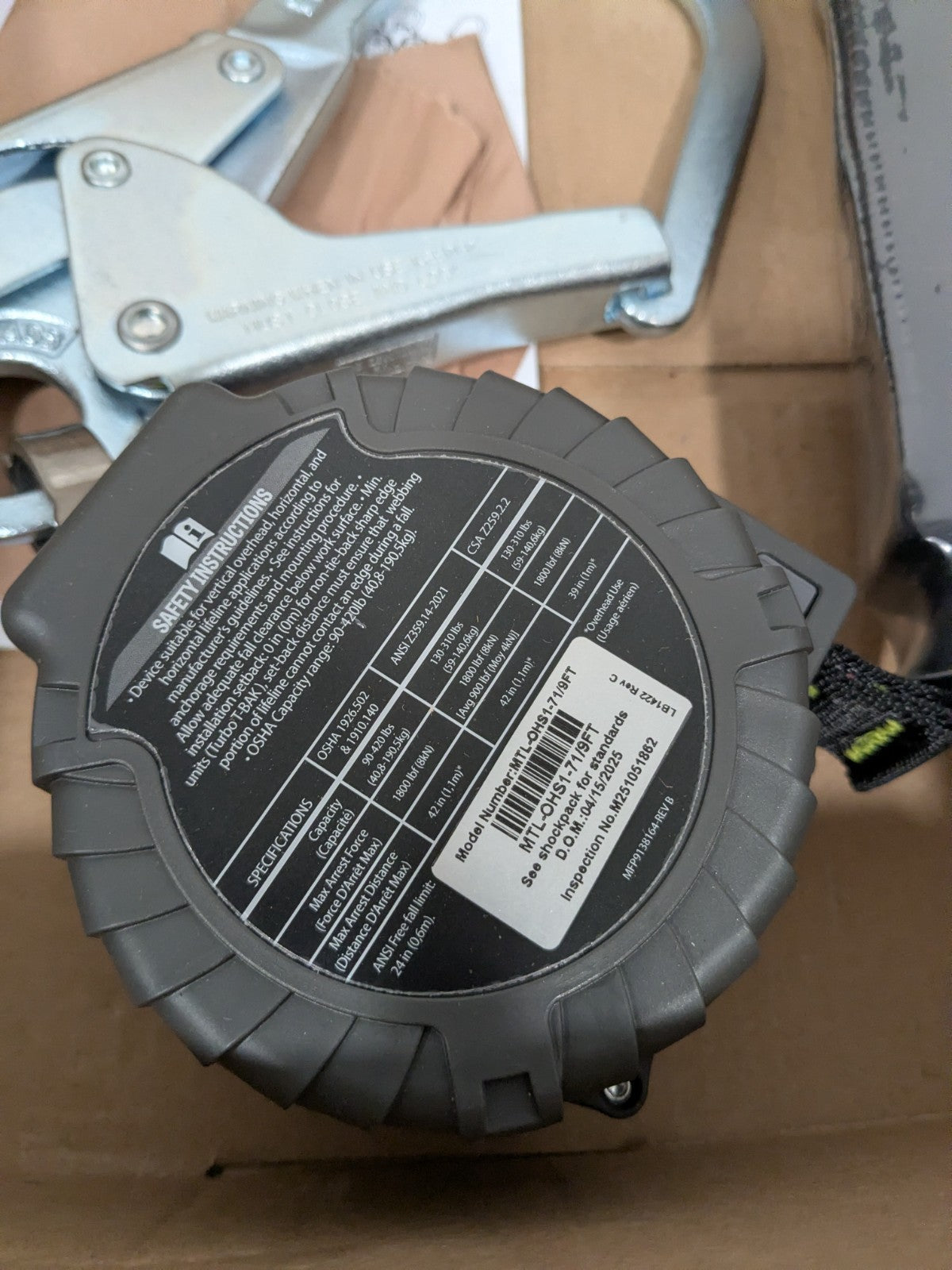 Miller Fall Limiter: 420 lb, 11.000' Line MTL-OHW1-01/11FT