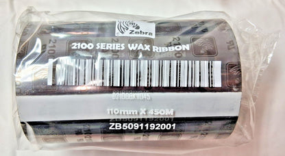 QTY 4 Zebra 2100 High-Performance Wax Thermal Ribbon 4.33" x 1476' 02100BK11045
