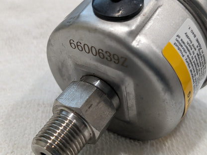 WIKA Pressure Gauge: 2-1/2" Dial, 0 to 100 psi 9833574