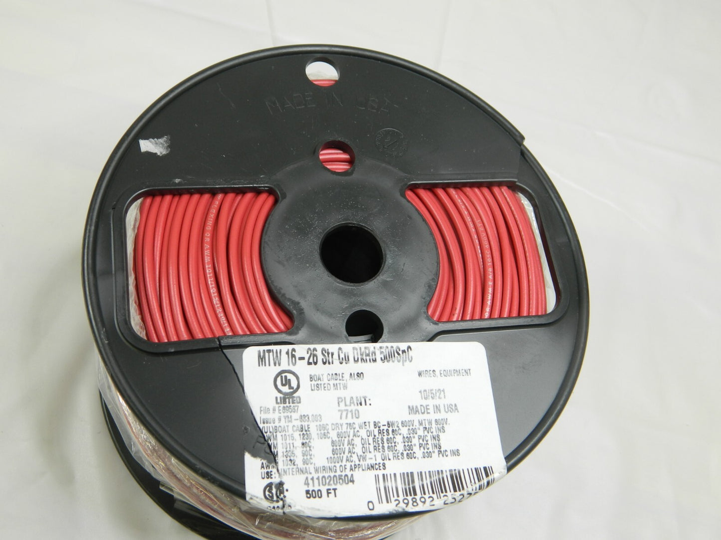 SOUTHWIRE Red Machine Tool Wire 16 AWG, 26 Strand, 500' 411020504