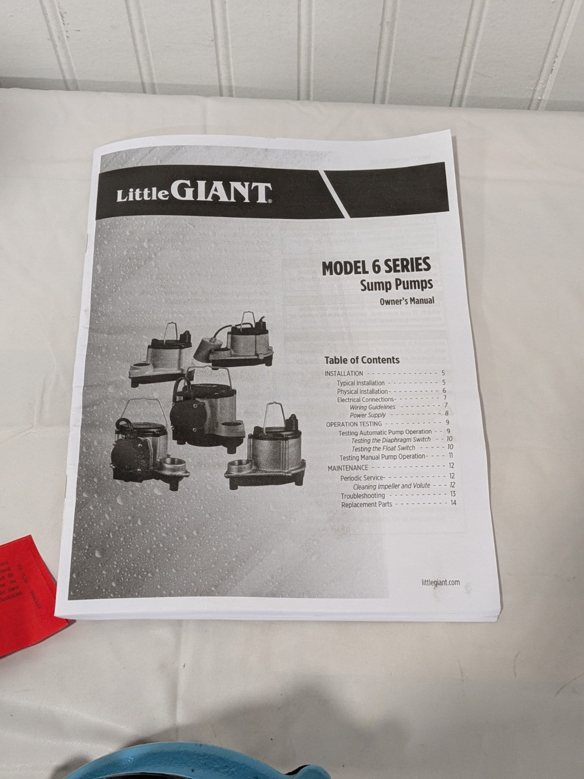 Little Giant Submersible Pump: 9 Amp Rating, 115V, Manual 506271