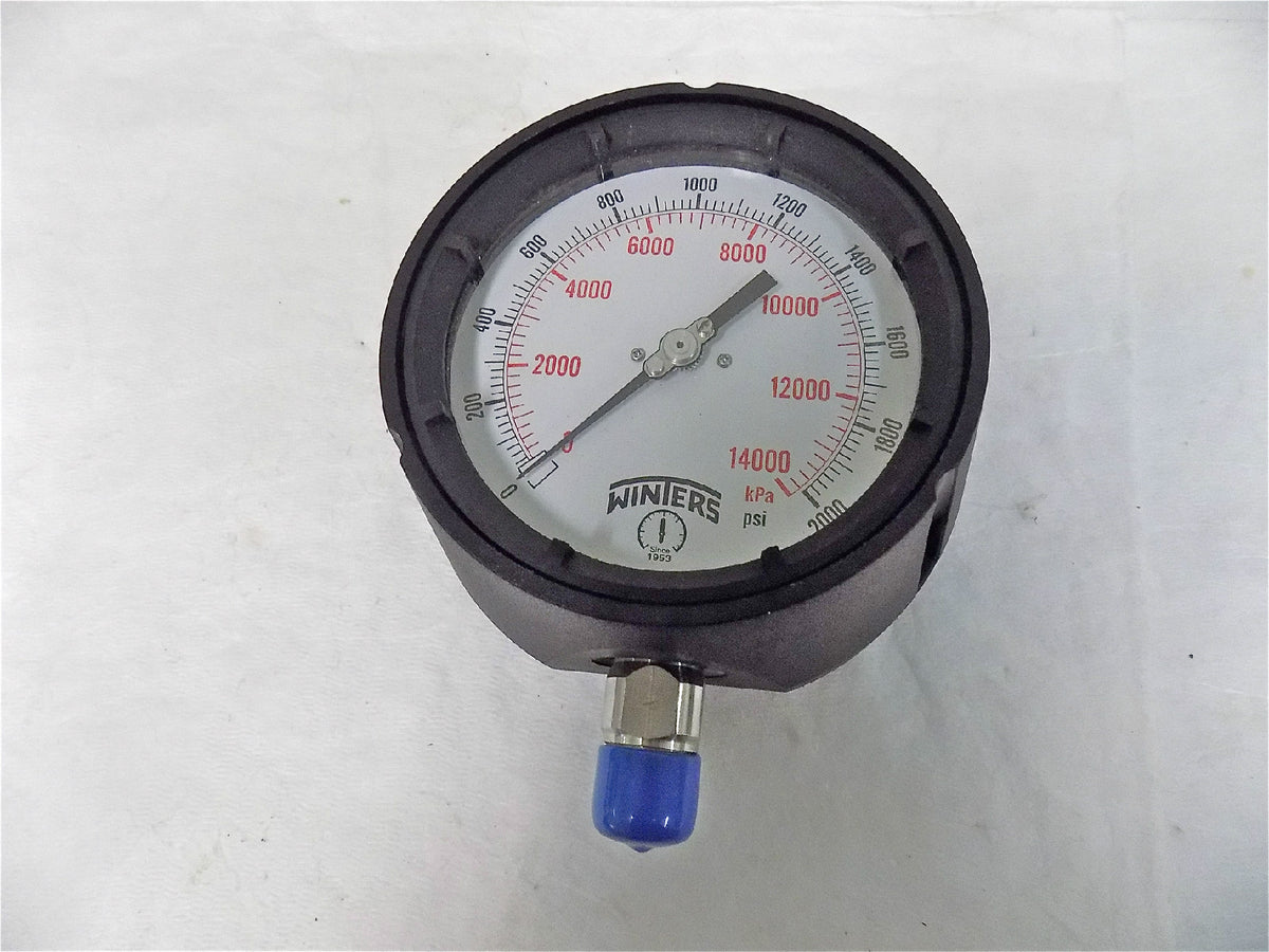Winters Winters 4-1/2" Dial 1/4 Thread 0-15 Scale Range Pressure Gauge PPC5