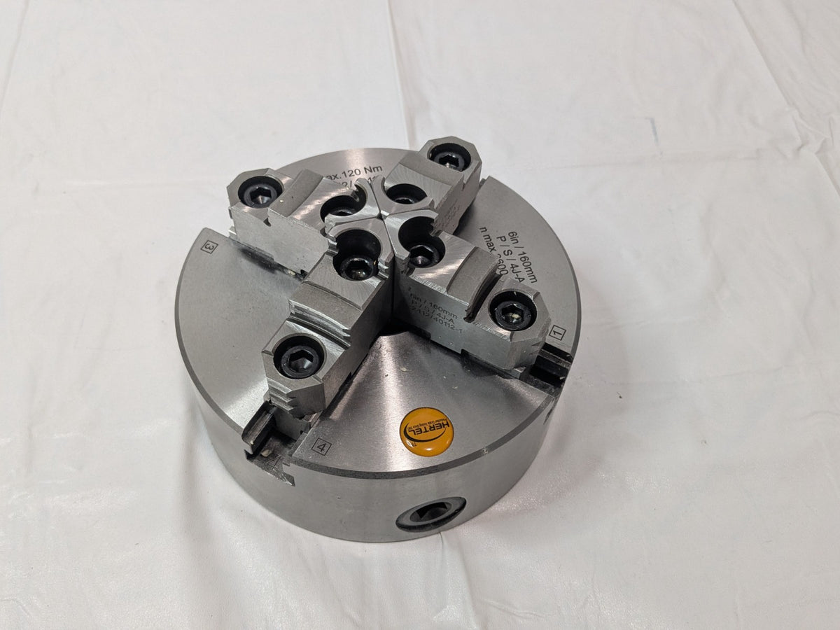 Hertel 6" Semi-Steel 4 Jaw Self-Centering Lathe Chuck Plain Back 1-203-0600