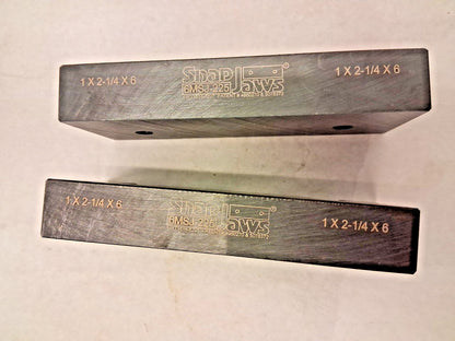 Snap Jaws Vise Jaw 6" W 2-1/4" H 1" T Flat No Step 2Pcs 6MSJ-225