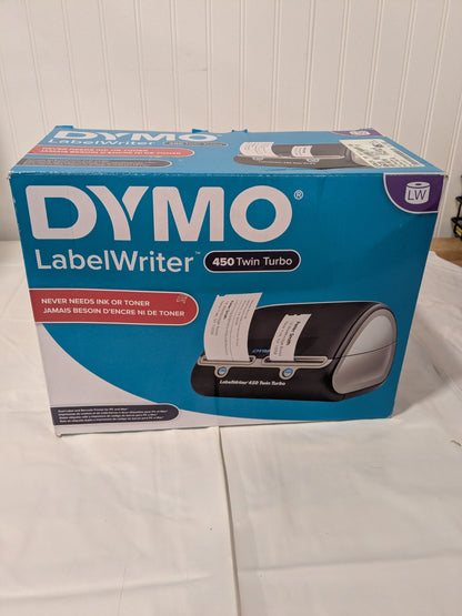 Dymo Label Writer 450 Twin Turbo Label Printer w/ Power Supply 1752266